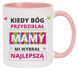 Kubek z nadrukiem prezent na DZIEŃ MATKI dla MAMY biało/różowy