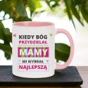 Kubek z nadrukiem prezent na DZIEŃ MATKI dla MAMY biało/różowy