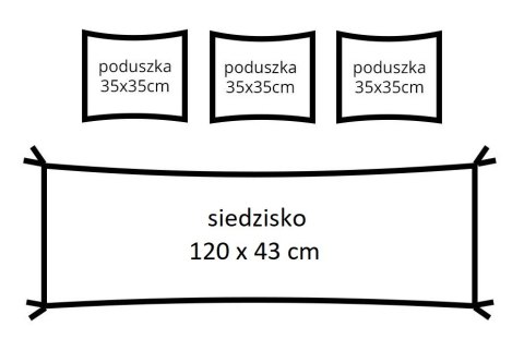 Siedzisko 120x43 + 3 poduszki na ławkę huśtawkę granat