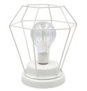 Lampka dekoracyjna Retro styl 17cm biała