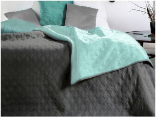 Narzuta dwustronna VIKI D91 220x240cm stal/mięta