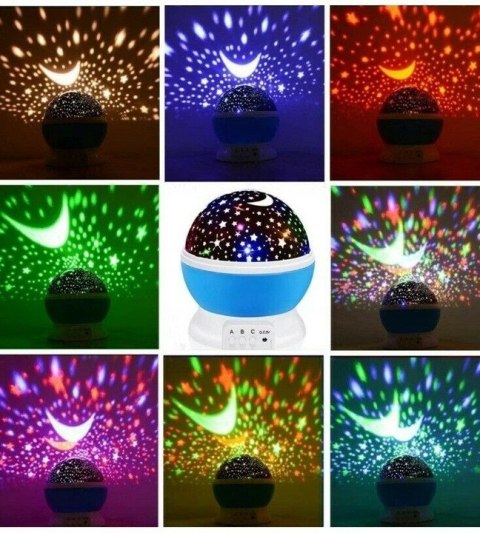 Projektor Gwiazd Nieba Lampka Nocna 2w1 Obrotowa Dla Dzieci Prezent Projektor Gwiazd Nieba Lampka Nocna 2w1 Obrotowa Dla Dzieci Prezent
