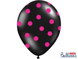 Balony 30cm Kropki Pastel Black 5szt