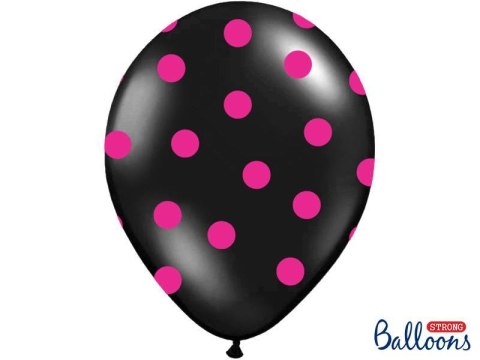 Balony 30cm Kropki Pastel Black 5szt Balony 30cm Kropki Pastel Black 5szt
