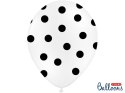 Balony 30cm Kropki Pastel Pure White 5szt