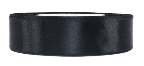 Tasiemka satynowa atłasowa 15 mm 32m czarny Tasiemka satynowa atłasowa 15 mm 32m czarny