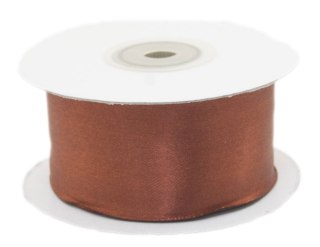 Tasiemka satynowa z drutem 38mm 9m Friar Brown