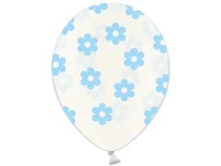 Balony 30cm Kwiatki Crystal Clear 5szt