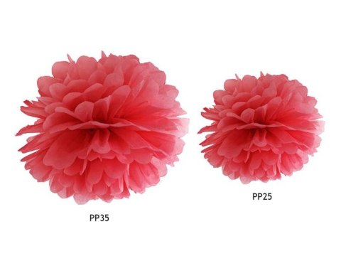 Pompon bibułowy. czerwony. 35cm. 1szt. Pompon bibułowy. czerwony. 35cm. 1szt.