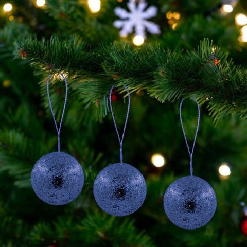 Bombki choinkowe styropianowe ozdoby świąteczne 8cm 4szt stalowo niebieski Bombki choinkowe styropianowe ozdoby świąteczne 8cm 4szt stalowo niebieski