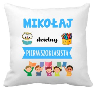 PODUSZKA Z IMIENIEM DZIECKA DLA CHŁOPCA DZIEWCZYNKI PASOWANIE NA UCZNIA #