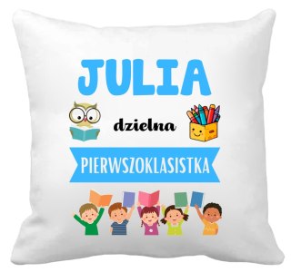PODUSZKA Z IMIENIEM DZIECKA DLA CHŁOPCA DZIEWCZYNKI PASOWANIE NA UCZNIA #