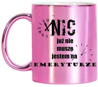 KUBEK RÓŻOWY PREMIUM DLA EMERYTKI EMERYTURA POŻEGNANIE Z PRACY