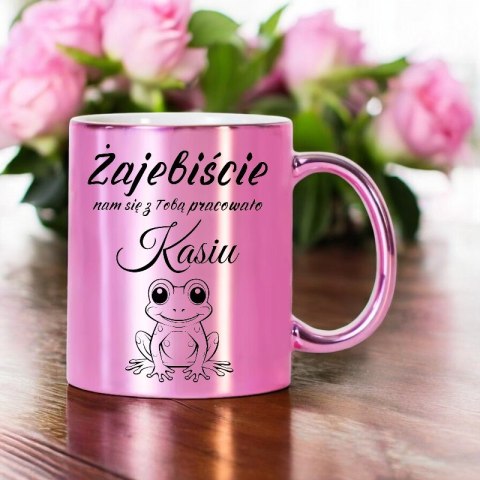 KUBEK RÓŻOWY PREZENT NA POŻEGNANIE KOLEŻANKI Z PRACY Z IMIENIEM # KUBEK RÓŻOWY PREZENT NA POŻEGNANIE KOLEŻANKI Z PRACY Z IMIENIEM #