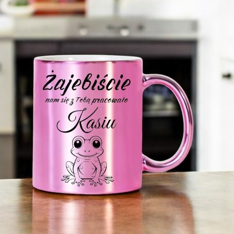 KUBEK RÓŻOWY PREZENT NA POŻEGNANIE KOLEŻANKI Z PRACY Z IMIENIEM # KUBEK RÓŻOWY PREZENT NA POŻEGNANIE KOLEŻANKI Z PRACY Z IMIENIEM #