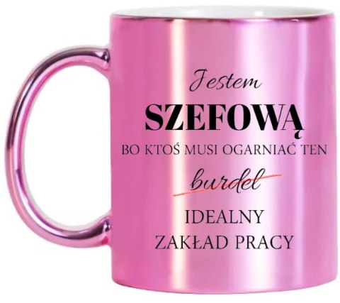KUBEK RÓŻOWY METALIK PREMIUM DLA SZEFOWEJ PREZENT URODZINY IMIENINY KUBEK RÓŻOWY METALIK PREMIUM DLA SZEFOWEJ PREZENT URODZINY IMIENINY