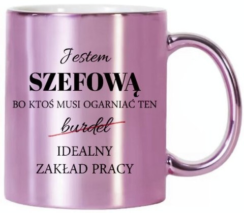KUBEK RÓŻOWY METALIK PREMIUM DLA SZEFOWEJ PREZENT URODZINY IMIENINY KUBEK RÓŻOWY METALIK PREMIUM DLA SZEFOWEJ PREZENT URODZINY IMIENINY