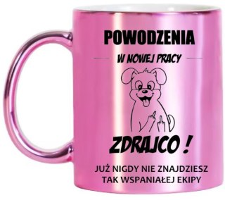KUBEK RÓŻOWY METALIK PREMIUM PREZENT DLA KOLEŻANKI NA POŻEGNANIE W PRACY