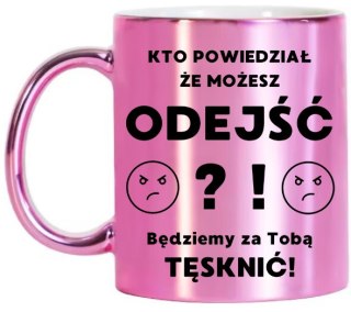 KUBEK RÓŻOWY METALIK PREMIUM PREZENT DLA KOLEŻANKI NA POŻEGNANIE W PRACY