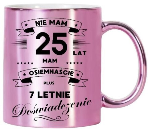 KUBEK RÓŻOWY METALIK PREMIUM PREZENT NA 25 URODZINY ORYGINALNY UPOMINEK KUBEK RÓŻOWY METALIK PREMIUM PREZENT NA 25 URODZINY ORYGINALNY UPOMINEK