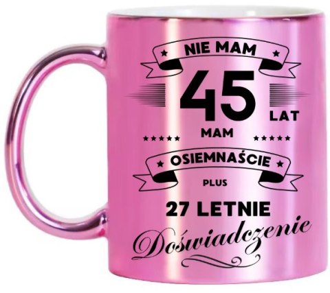 KUBEK RÓŻOWY METALIK PREMIUM PREZENT NA 45 URODZINY ORYGINALNY UPOMINEK KUBEK RÓŻOWY METALIK PREMIUM PREZENT NA 45 URODZINY ORYGINALNY UPOMINEK