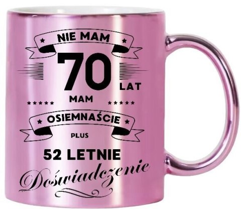 KUBEK RÓŻOWY METALIK PREMIUM PREZENT NA 70 URODZINY ORYGINALNY UPOMINEK KUBEK RÓŻOWY METALIK PREMIUM PREZENT NA 70 URODZINY ORYGINALNY UPOMINEK