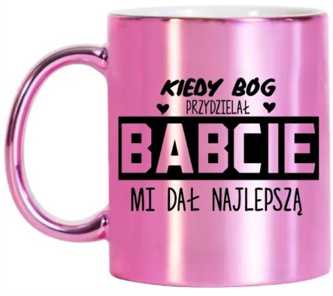 KUBEK RÓŻOWY PREMIUM Z NADRUKIEM BABCIA PREZENT DLA BABCI URODZINY IMIENINY KUBEK RÓŻOWY PREMIUM Z NADRUKIEM BABCIA PREZENT DLA BABCI URODZINY IMIENINY