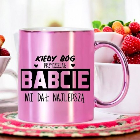 KUBEK RÓŻOWY PREMIUM Z NADRUKIEM BABCIA PREZENT DLA BABCI URODZINY IMIENINY KUBEK RÓŻOWY PREMIUM Z NADRUKIEM BABCIA PREZENT DLA BABCI URODZINY IMIENINY