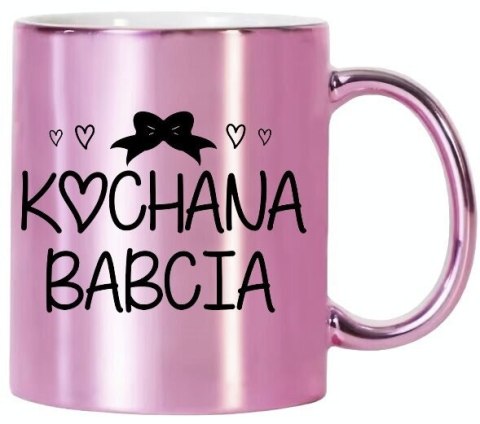 KUBEK RÓŻOWY PREMIUM Z NADRUKIEM BABCIA PREZENT DLA BABCI URODZINY IMIENINY KUBEK RÓŻOWY PREMIUM Z NADRUKIEM BABCIA PREZENT DLA BABCI URODZINY IMIENINY