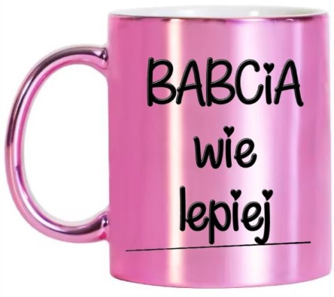KUBEK RÓŻOWY PREMIUM Z NADRUKIEM BABCIA PREZENT DLA BABCI URODZINY IMIENINY KUBEK RÓŻOWY PREMIUM Z NADRUKIEM BABCIA PREZENT DLA BABCI URODZINY IMIENINY