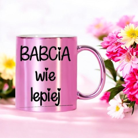 KUBEK RÓŻOWY PREMIUM Z NADRUKIEM BABCIA PREZENT DLA BABCI URODZINY IMIENINY KUBEK RÓŻOWY PREMIUM Z NADRUKIEM BABCIA PREZENT DLA BABCI URODZINY IMIENINY