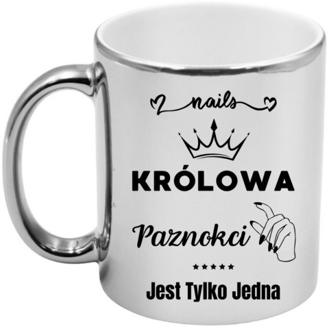 KUBEK SREBRNY PREMIUM DLA KOSMETYCZKI STYLISTKI PAZNOKCI ŚMIESZNY PREZENT KUBEK SREBRNY PREMIUM DLA KOSMETYCZKI STYLISTKI PAZNOKCI ŚMIESZNY PREZENT