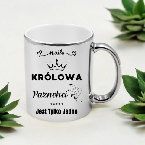 KUBEK SREBRNY PREMIUM DLA KOSMETYCZKI STYLISTKI PAZNOKCI ŚMIESZNY PREZENT KUBEK SREBRNY PREMIUM DLA KOSMETYCZKI STYLISTKI PAZNOKCI ŚMIESZNY PREZENT