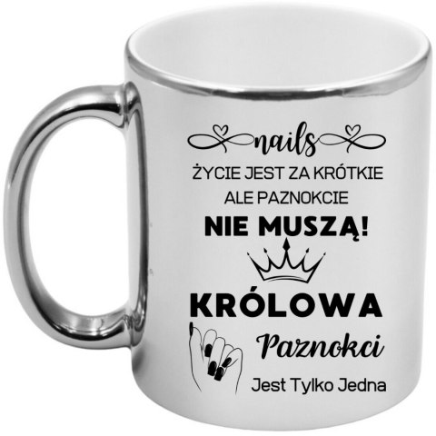 KUBEK SREBRNY PREMIUM DLA KOSMETYCZKI STYLISTKI PAZNOKCI ŚMIESZNY PREZENT KUBEK SREBRNY PREMIUM DLA KOSMETYCZKI STYLISTKI PAZNOKCI ŚMIESZNY PREZENT