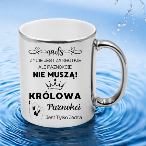 KUBEK SREBRNY PREMIUM DLA KOSMETYCZKI STYLISTKI PAZNOKCI ŚMIESZNY PREZENT KUBEK SREBRNY PREMIUM DLA KOSMETYCZKI STYLISTKI PAZNOKCI ŚMIESZNY PREZENT
