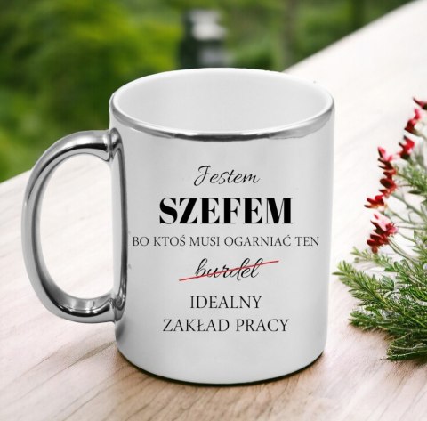 KUBEK SREBRNY PREMIUM DLA SZEFA URODZINY IMIENINY ŚMIESZNY PREZENT KUBEK SREBRNY PREMIUM DLA SZEFA URODZINY IMIENINY ŚMIESZNY PREZENT