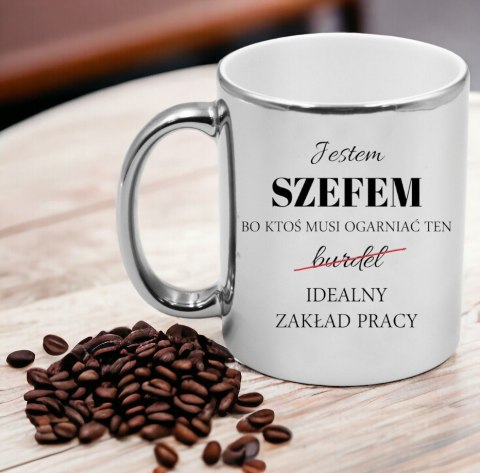 KUBEK SREBRNY PREMIUM DLA SZEFA URODZINY IMIENINY ŚMIESZNY PREZENT KUBEK SREBRNY PREMIUM DLA SZEFA URODZINY IMIENINY ŚMIESZNY PREZENT