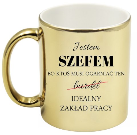 KUBEK ZŁOTY PREMIUM DLA SZEFA URODZINY IMIENINY ŚMIESZNY PREZENT KUBEK ZŁOTY PREMIUM DLA SZEFA URODZINY IMIENINY ŚMIESZNY PREZENT