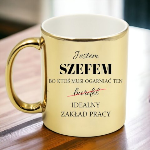 KUBEK ZŁOTY PREMIUM DLA SZEFA URODZINY IMIENINY ŚMIESZNY PREZENT KUBEK ZŁOTY PREMIUM DLA SZEFA URODZINY IMIENINY ŚMIESZNY PREZENT