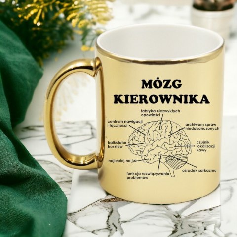 KUBEK ZŁOTY PREMIUM MÓZG KIEROWNIKA ŚMIESZNY PREZENT DLA SZEFA KUBEK ZŁOTY PREMIUM MÓZG KIEROWNIKA ŚMIESZNY PREZENT DLA SZEFA