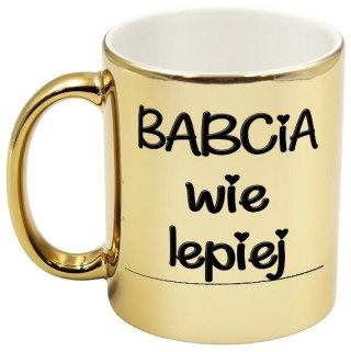 KUBEK ZŁOTY PREMIUM PREZENT DZIEŃ BABCI RÓŻNE WZORY BABCIA