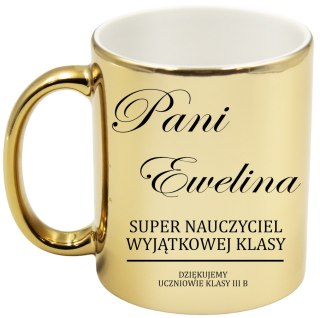 KUBEK ZŁOTY PREMIUM PREZENT DZIEŃ NAUCZYCIELA WYCHOWAWCZYNI NAUCZYCIELKI #