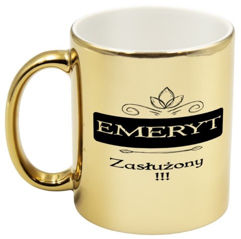 KUBEK ZŁOTY PREZENT DLA EMERYTA EMERYTKI POŻEGNANIE W PRACY URODZINY KUBEK ZŁOTY PREZENT DLA EMERYTA EMERYTKI POŻEGNANIE W PRACY URODZINY