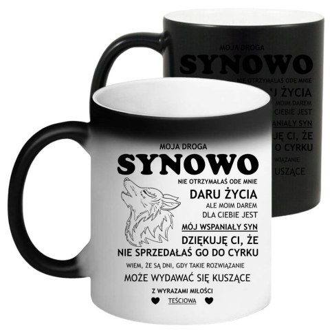 KUBEK MAGICZNY ŚMIESZNY PREZENT DLA SYNOWEJ URODZINY IMIENINY SYNOWA KUBEK MAGICZNY ŚMIESZNY PREZENT DLA SYNOWEJ URODZINY IMIENINY SYNOWA