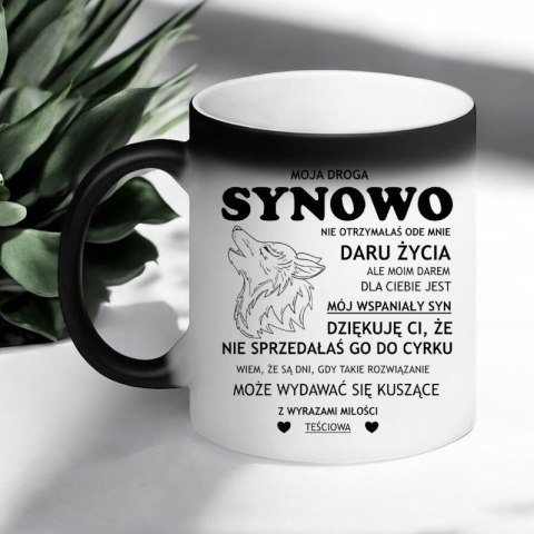 KUBEK MAGICZNY ŚMIESZNY PREZENT DLA SYNOWEJ URODZINY IMIENINY SYNOWA KUBEK MAGICZNY ŚMIESZNY PREZENT DLA SYNOWEJ URODZINY IMIENINY SYNOWA