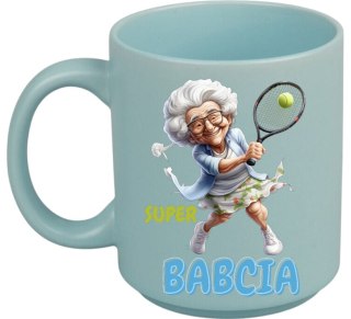 KUBEK Z NADRUKIEM PREZENT DZIEŃ BABCI URODZINY BABCIA BŁĘKITNY MAT