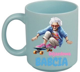 KUBEK Z NADRUKIEM PREZENT DZIEŃ BABCI URODZINY BABCIA BŁĘKITNY MAT