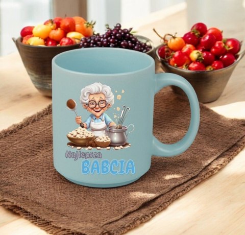 KUBEK Z NADRUKIEM PREZENT DZIEŃ BABCI URODZINY BABCIA BŁĘKITNY MAT KUBEK Z NADRUKIEM PREZENT DZIEŃ BABCI URODZINY BABCIA BŁĘKITNY MAT