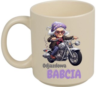 KUBEK Z NADRUKIEM PREZENT DZIEŃ BABCI URODZINY BABCIA IMIENINY BEŻOWY MAT