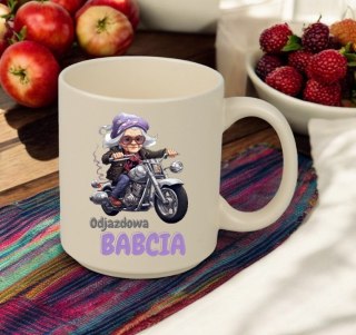 KUBEK Z NADRUKIEM PREZENT DZIEŃ BABCI URODZINY BABCIA IMIENINY BEŻOWY MAT